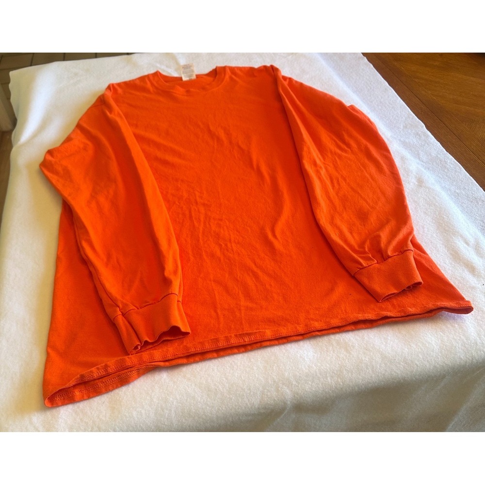 Port & Company Essential Tee Orange Long Sleeve Mens XLT Shirt Vibrant Pullover